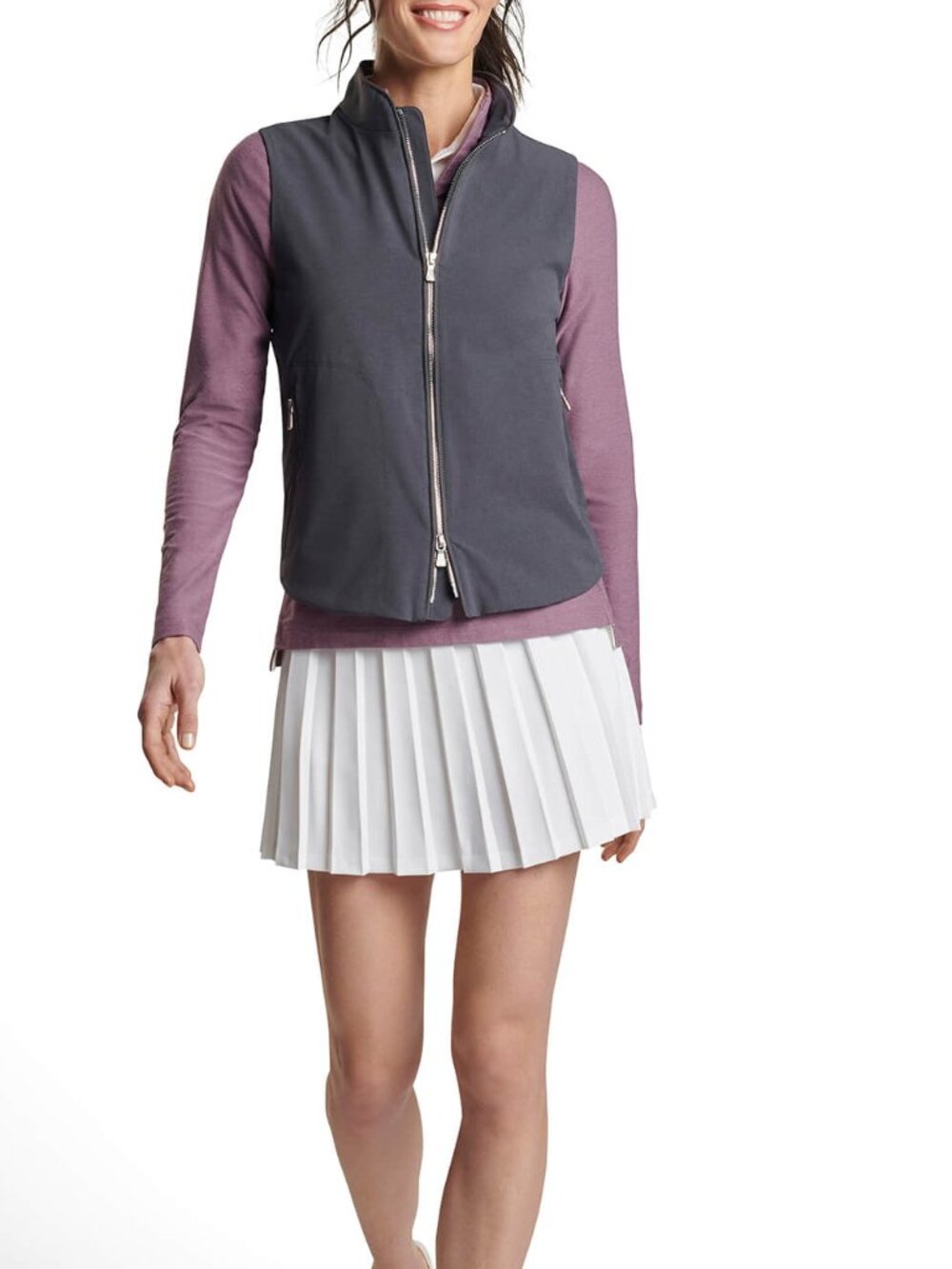 Peter Millar Women's Graphite Surge Full-Zip Vest Size M NWT $245